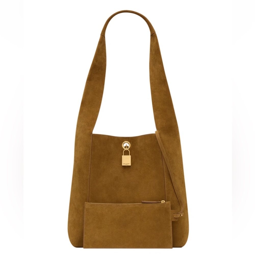 SAINT LAURENT  Lock Suede Hobo Bag